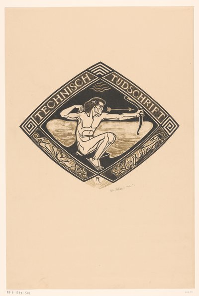 Omslagontwerp voor: Technisch Tijdschrift, 1914 door Richard Nicolaüs Roland Holst (signed by artist)
