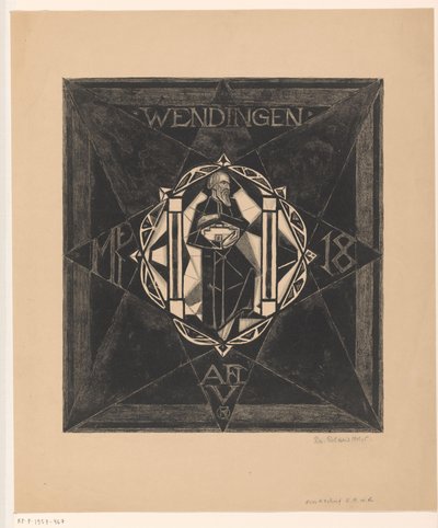 Omslagontwerp voor: Wendingen, 1918 door Richard Nicolaüs Roland Holst (signed by artist)