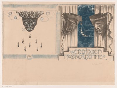 Omslagontwerp voor: Wendingen, Maskernummer, 1920 door Richard Nicolaüs Roland Holst (signed by artist)