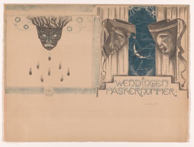 Omslagontwerp voor: Wendingen, Maskernummer, 1920 door Richard Nicolaüs Roland Holst (signed by artist)