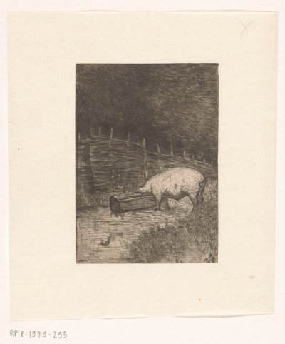 Big die eet uit een trog door Richard Nicolaüs Roland Holst