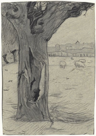 Knotwilg in een weidelandschap door Richard Nicolaüs Roland Holst