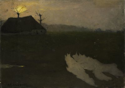 Landschap bij maanlicht door Richard Nicolaüs Roland Holst