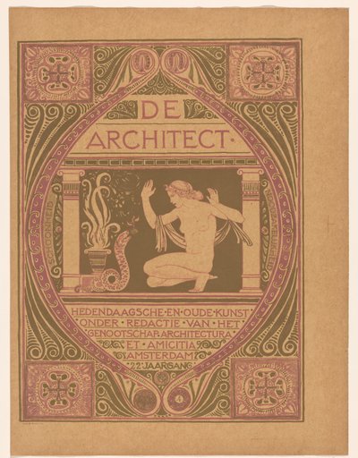 Omslagontwerp voor: De Architect, 1911 door Richard Nicolaüs Roland Holst