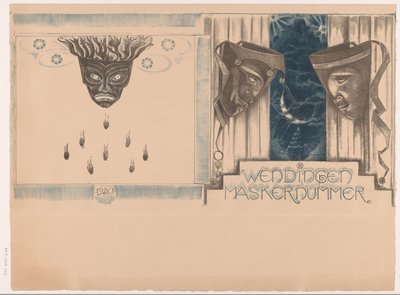Omslagontwerp voor: Wendingen, Maskernummer, 1920 door Richard Nicolaüs Roland Holst
