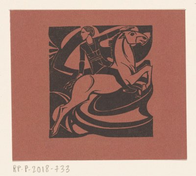 Ruiter op een springend paard door Richard Nicolaüs Roland Holst
