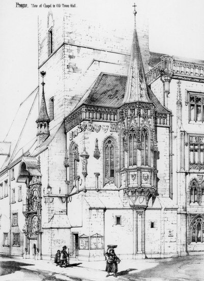 De kapel in het oude stadhuis, Praag, Tsjechië door Richard Norman Shaw