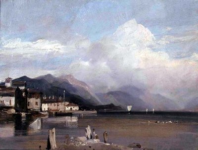 Een verre blik op Mt. Fascia door Richard Parkes Bonington