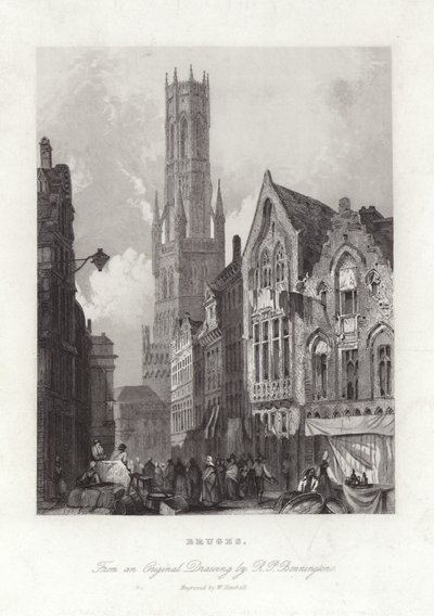 Brugge door Richard Parkes Bonington