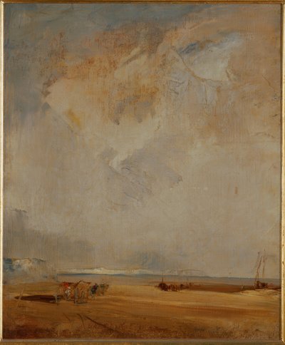 Kust in Normandië door Richard Parkes Bonington
