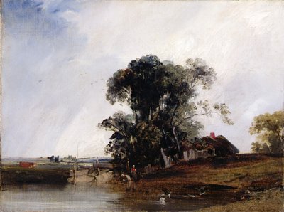 Landschap met een Vijver door Richard Parkes Bonington