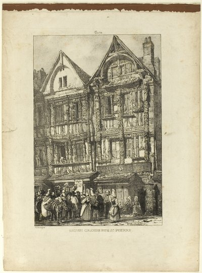 Maison Grande, Rue St. Pierre door Richard Parkes Bonington