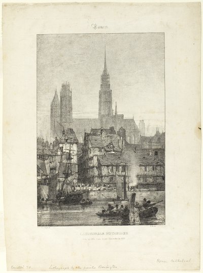 Notre Dame Kathedraal in Rouen door Richard Parkes Bonington