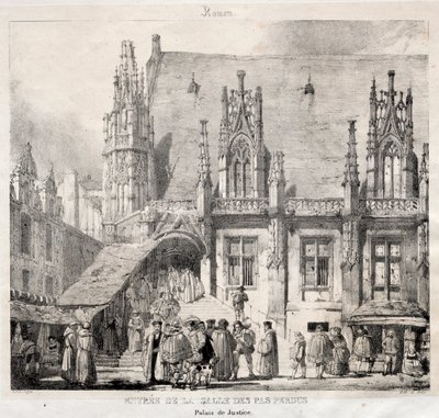 Rouen: Ingang van de Salle des Pas Perdus, Paleis van Justitie door Richard Parkes Bonington