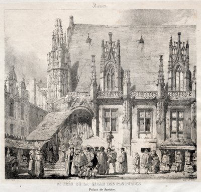 Rouen: Entree van de Salle des Pas Perdus, Palais du Justice, 1824 door Richard Parkes Bonington