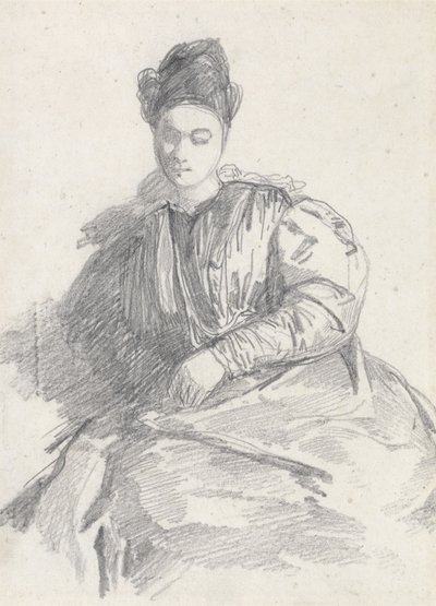 Studie van een zittende vrouw door Richard Parkes Bonington