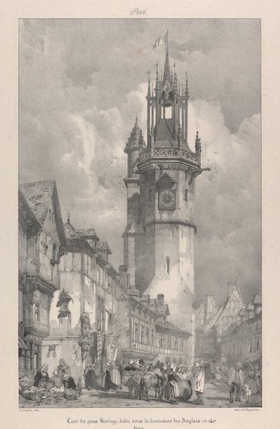 Tour du Gros Horloge, gebouwd onder de heerschappij van de Engelsen in 1417 door Richard Parkes Bonington
