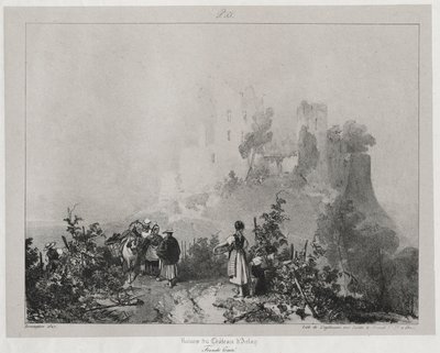 Pittoreske en Romantische Reizen in het Oude Frankrijk, Franche-Comté: Ruïnes van het Kasteel van Arlay door Richard Parkes Bonington