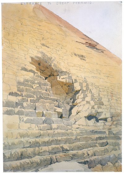 Ingang van de Grote Piramide, Egypte door Richard Phene Spiers