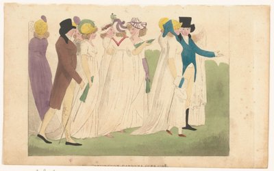 Magazine of Female Fashions of London and Paris: Kensington Gardens juni 1798 door Richard Phillips