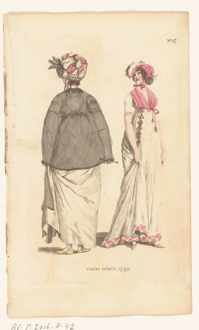 Magazine van vrouwelijke mode van Londen en Parijs, No.17. Parijse jurk, 1799 door Richard Phillips