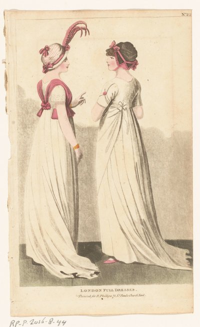 Magazine of Female Fashions of London and Paris. No. 22. London Full Dresses. door Richard Phillips