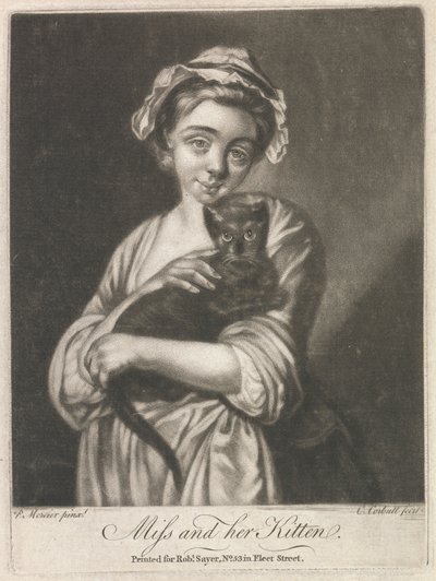 Meisje en haar Katje (Landelijk Leven) door Richard Purcell
