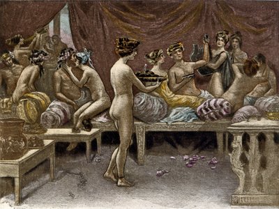 Illustratie door Richard Ranft (1862 - 1931) voor Lucien de Samosate (ca. 125 - 192): de courtisanes door Richard Ranft