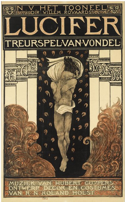 Poster voor het toneelstuk Lucifer door Richard Roland Holst