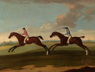 Aaron en Driver rennen de tweede heat in Maidenhead, 1754 door Richard Roper