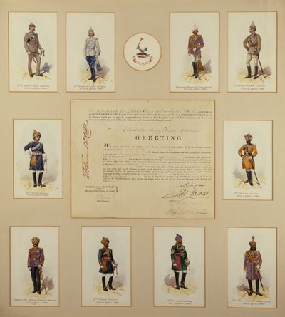 Officieren van het Britse leger in uniform door Richard Simkin