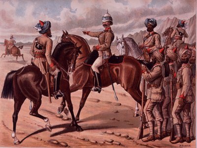 Het Korps van Gidsen, ca. 1895 (kleur litho) door Richard Simkin