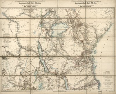 De Duitse en Britse beschermingsgebieden en invloedsferen in Equatoriaal-Oost-Afrika: volgens de overeenkomsten van juni 1890 door Richard; Sprigade Kiepert