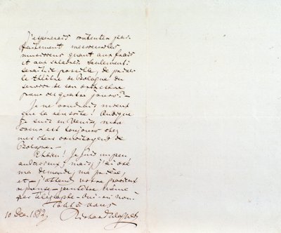 Handgeschreven brief van Richard Wagner aan Luigi Mancinelli, 10 december door Richard Wagner