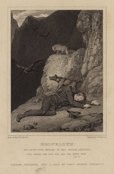 Charles Gough op Helvellyn door Richard Westall