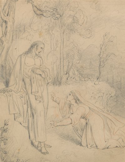 Christus Verschijnt aan Maria Magdalena (Johannes 20:13-14) door Richard Westall
