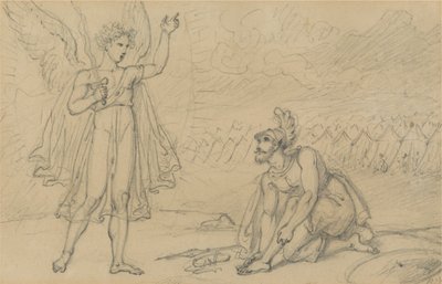 Jozua en de Engel (Jozua 5:13) door Richard Westall
