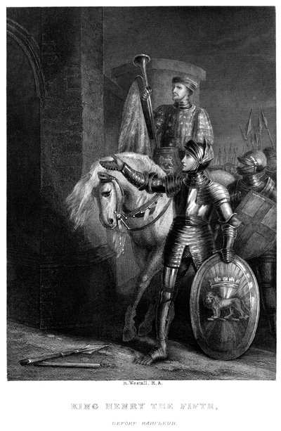 Koning Hendrik V voor Harfleur door Richard Westall