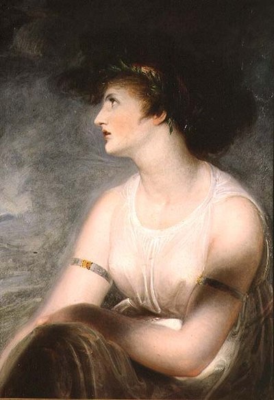 Portret van de vrouw van de kunstenaar als Sappho door Richard Westall