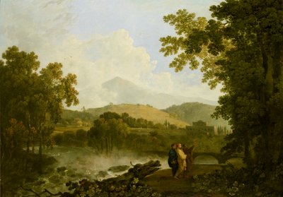 Cicero en zijn twee vrienden, Atticus en Quintus, bij zijn villa in Arpinum, 1769-1770 door Richard Wilson