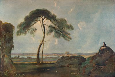 Italiaans landschap met een steeneik door Richard Wilson