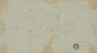 Schets van fort op heuvel door Richard Wilson