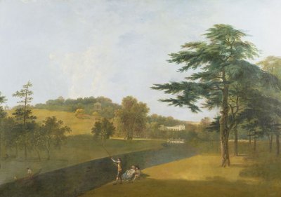 Zuidelijk uitzicht op Wilton House, over de Nadder door Richard Wilson