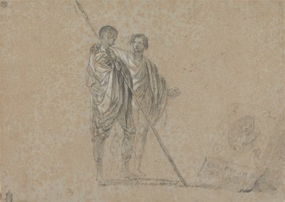 Studie van Figuren voor "Een Uitzicht op de Campagna" door Richard Wilson