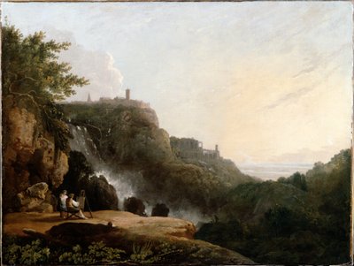 Gezicht op Tivoli: de Cascatelle en de "Villa van Maecenas" door Richard Wilson