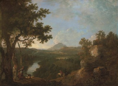 Uitzicht nabij Wynnstay, het landgoed van Sir Watkin Williams-Wynn, vierde Bt. door Richard Wilson