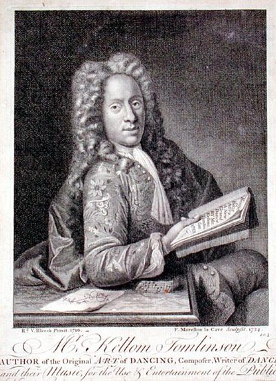Portret van Kellom Tomlinson (c.1690-c.1753) gegraveerd door Francois Morellon la Cave (fl.1731-54) 1754 door Richard van (after) Bleeck