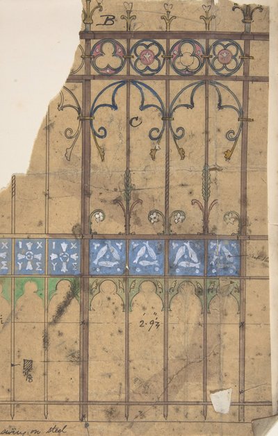 Ontwerp voor een kerkpoort, ca. 1880 door Richardson Ellson and Co
