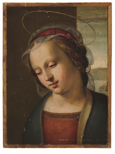 De Madonna: een fragment van een altaarstuk door Ridolfo Ghirlandaio (attr. to)