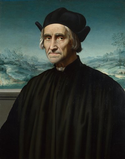 Portret van Girolamo Benivieni 1453-1542, Tussen 1515 en 1520 door Ridolfo Ghirlandaio